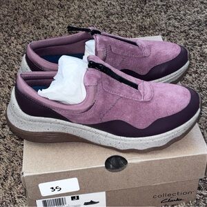 Clarks Women’s Jaunt Way Dark Rose Slip-On Sneakers Walking Shoes Size 6.5 New